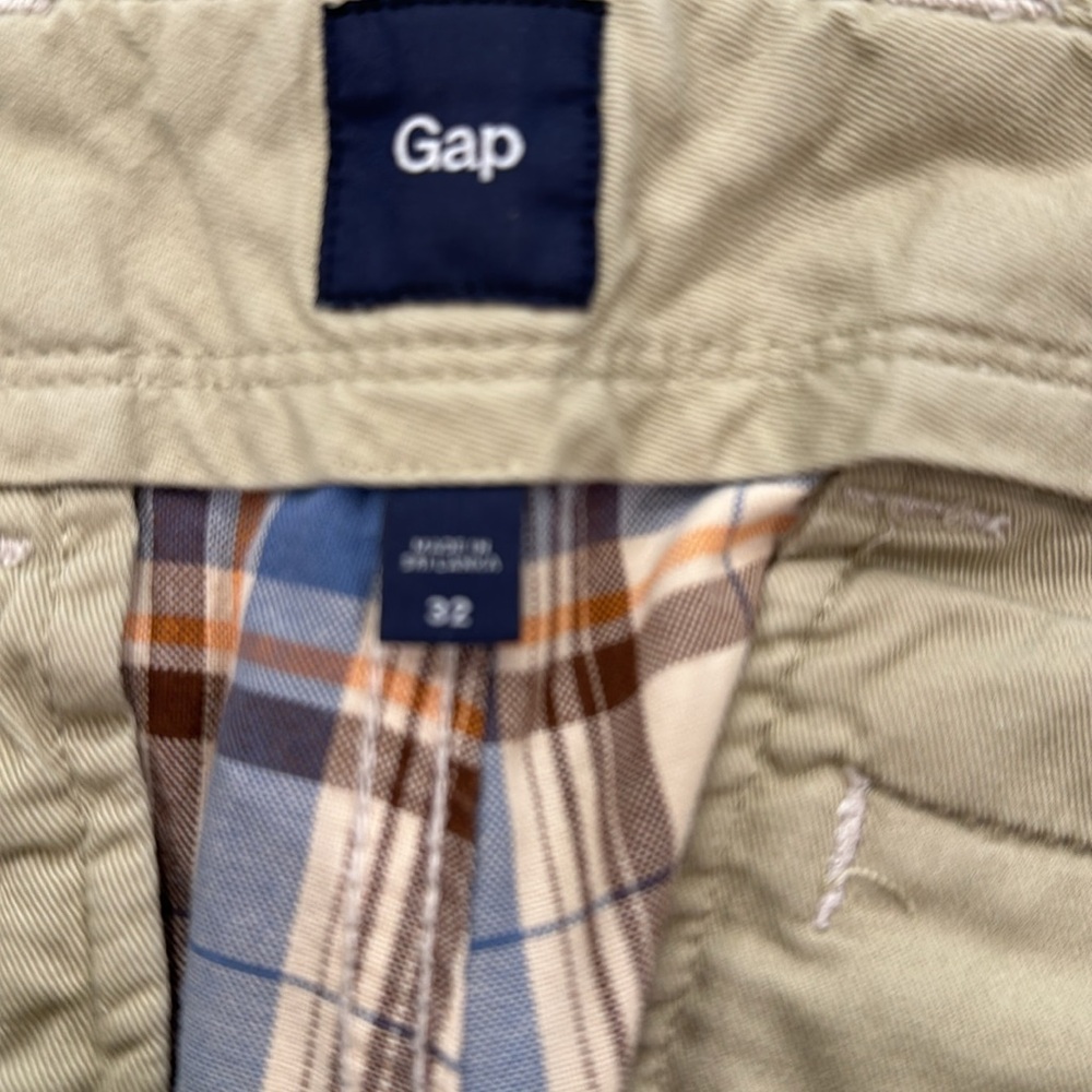 GAP MENS PLAID COTTON FLAT FRONT SHORTS WITH BACK POCKETS THAT SNAP SIZE 32 - Picture 7 of 7